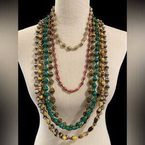 Bundle of 7 Paper Bead Necklaces
